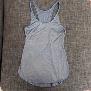 Lululemon Racerback Tank Top Iridescent Blue Gold Shimmer Athletic Yoga Size 2